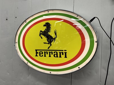 Lot 47 - Illuminated Oval Garage Sign - Ferrari - NO RESERVE