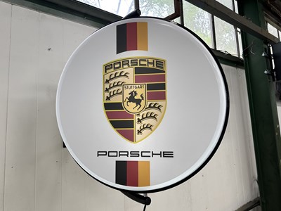 Lot 77 - Revolving Illuminated Garage Sign - Porsche - NO RESERVE