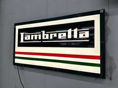 Lot 136 - Illuminated Garage Sign Lambretta - NO RESERVE