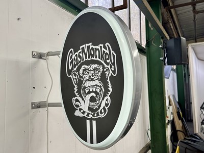 Lot 42 - Illuminated Oval Garage Sign - Gas Monkey - NO RESERVE