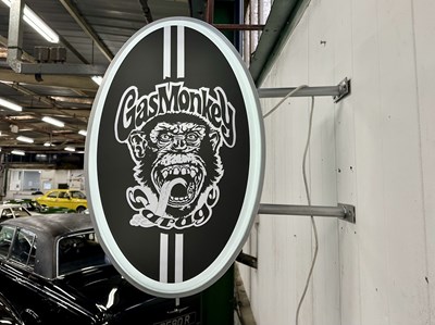 Lot 42 - Illuminated Oval Garage Sign - Gas Monkey - NO RESERVE