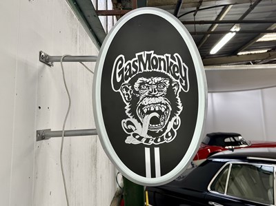 Lot 42 - Illuminated Oval Garage Sign - Gas Monkey - NO RESERVE