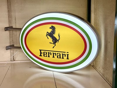 Lot 159 - Illuminated Oval Garage Sign - Ferrari - NO RESERVE