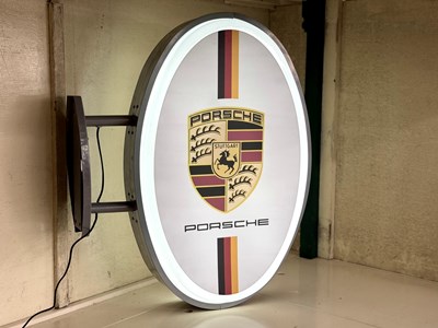 Lot 75 - Illuminated Oval Garage Sign - Porsche - NO RESERVE