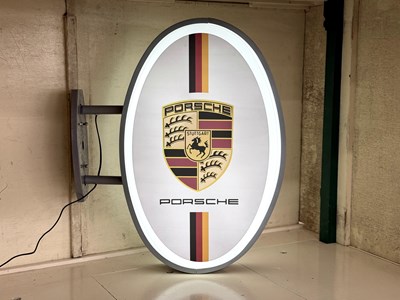 Lot 75 - Illuminated Oval Garage Sign - Porsche - NO RESERVE