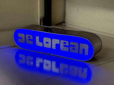 Lot 56 - Illuminated Garage Sign - DELOREAN- NO RESERVE