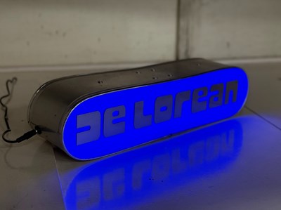 Lot 56 - Illuminated Garage Sign - DELOREAN- NO RESERVE