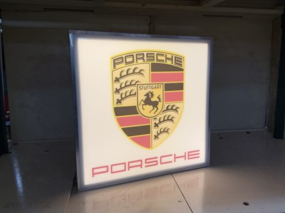 Lot 10 - Illuminated Square Garage Sign - Porsche - NO RESERVE