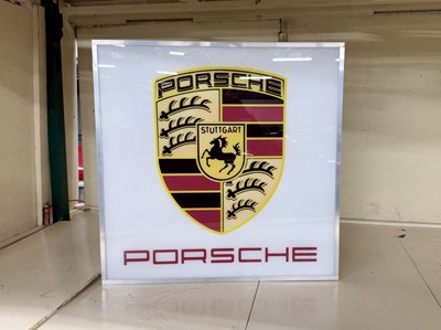 Lot 10 - Illuminated Square Garage Sign - Porsche - NO RESERVE