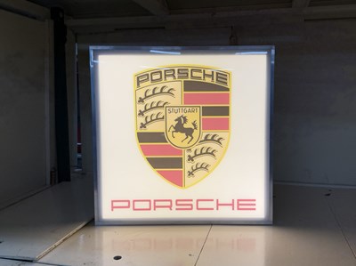 Lot 10 - Illuminated Square Garage Sign - Porsche - NO RESERVE