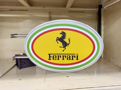 Lot 47 - Illuminated Oval Garage Sign - Ferrari - NO RESERVE