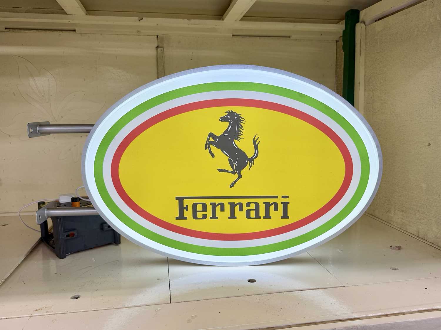 Lot 47 - Illuminated Oval Garage Sign - Ferrari - NO
