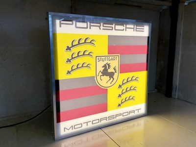 Lot 31 - Illuminated Square Garage Sign - Porsche Motorsport - NO RESERVE