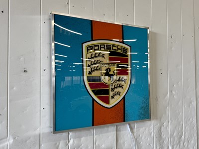 Lot 12 - Illuminated Square Garage Sign - Porsche Gulf- NO RESERVE