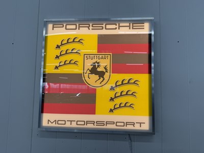 Lot 45 - Illuminated Square Garage Sign - Porsche Motorsport - NO RESERVE