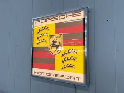 Lot 45 - Illuminated Square Garage Sign - Porsche Motorsport - NO RESERVE