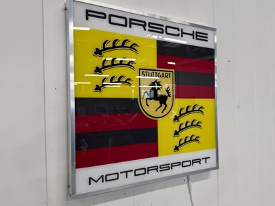 Lot 45 - Illuminated Square Garage Sign - Porsche Motorsport - NO RESERVE