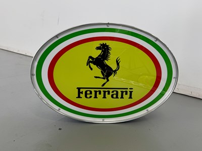 Lot 91 - Oval Illuminated Garage Sign - Ferrari - NO RESERVE