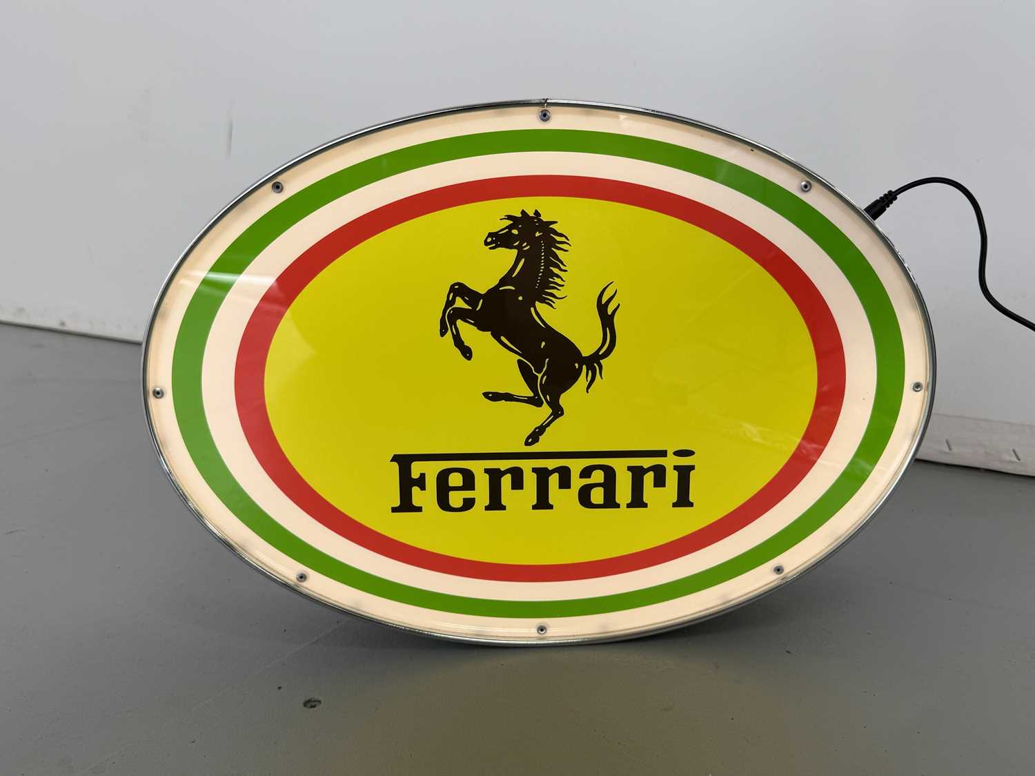 Lot 91 - Oval Illuminated Garage Sign - Ferrari - NO RESERVE
