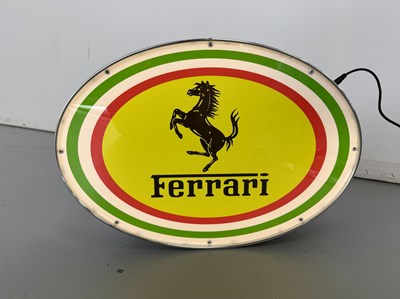 Lot 91 - Oval Illuminated Garage Sign - Ferrari - NO RESERVE