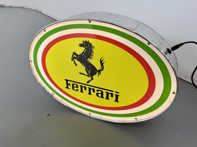 Lot 91 - Oval Illuminated Garage Sign - Ferrari - NO RESERVE