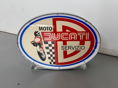 Lot 132 - Oval Illuminated Garage Sign - Ducati - NO RESERVE