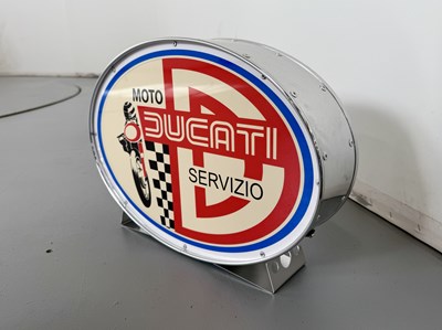 Lot 132 - Oval Illuminated Garage Sign - Ducati - NO RESERVE