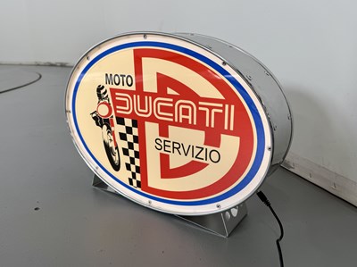 Lot 132 - Oval Illuminated Garage Sign - Ducati - NO RESERVE