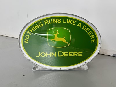 Lot 146 - Oval Illuminated Garage Sign - John Deere - NO RESERVE