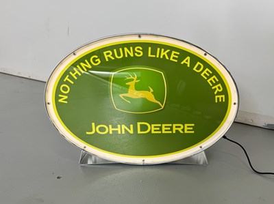 Lot 146 - Oval Illuminated Garage Sign - John Deere - NO RESERVE