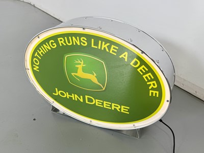 Lot 146 - Oval Illuminated Garage Sign - John Deere - NO RESERVE
