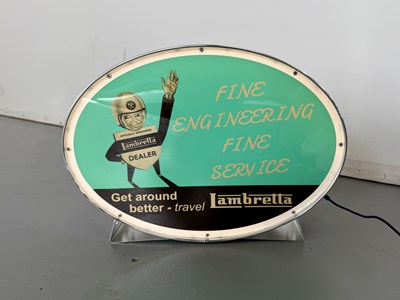 Lot 26 - Oval Illuminated Garage Sign - Lambretta - NO RESERVE
