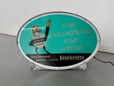 Lot 26 - Oval Illuminated Garage Sign - Lambretta - NO RESERVE