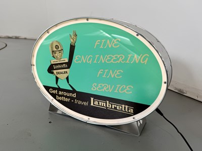 Lot 26 - Oval Illuminated Garage Sign - Lambretta - NO RESERVE