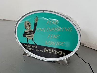 Lot 26 - Oval Illuminated Garage Sign - Lambretta - NO RESERVE