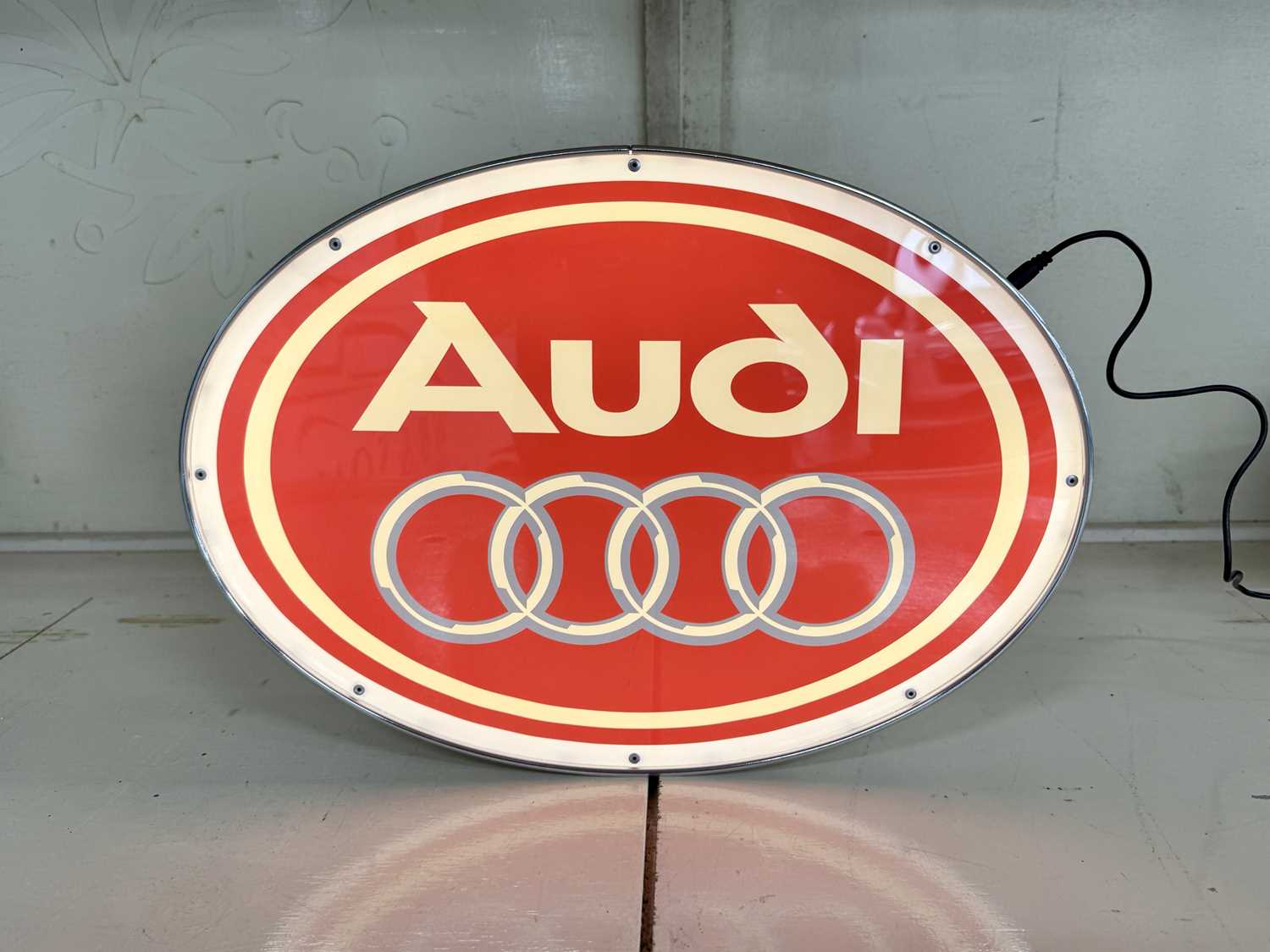 Lot 38 - Oval Illuminated Garage Sign - Audi - NO RESERVE