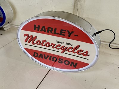 Lot 54 - Oval Illuminated Garage Sign - Harley Davidson - NO RESERVE