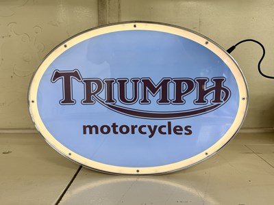 Lot 64 - Oval Illuminated Garage Sign - Triumph - NO RESERVE