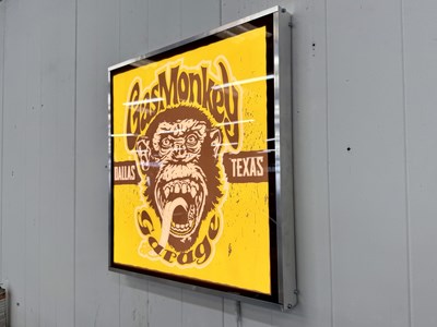 Lot 90 - Illuminated Square Garage Sign - Gas Monkey - NO RESERVE