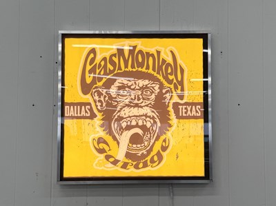 Lot 90 - Illuminated Square Garage Sign - Gas Monkey - NO RESERVE