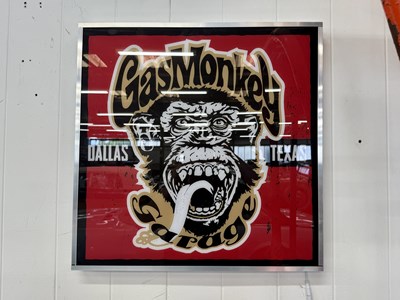 Lot 125 - Illuminated Square Garage Sign - Gas Monkey - NO RESERVE