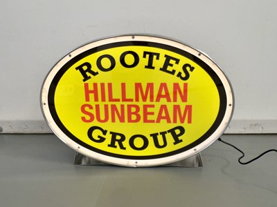 Lot 38 - Oval Illuminated Garage Sign - Hillman Sunbeam - NO RESERVE