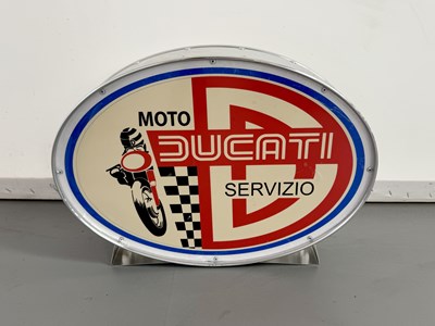 Lot 37 - Oval Illuminated Garage Sign - Ducati - NO RESERVE