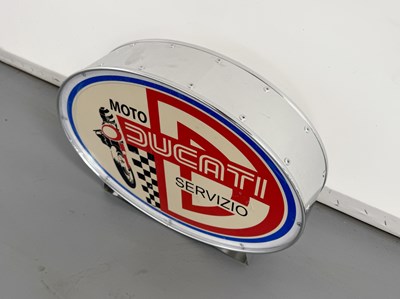 Lot 37 - Oval Illuminated Garage Sign - Ducati - NO RESERVE