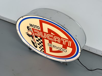Lot 37 - Oval Illuminated Garage Sign - Ducati - NO RESERVE