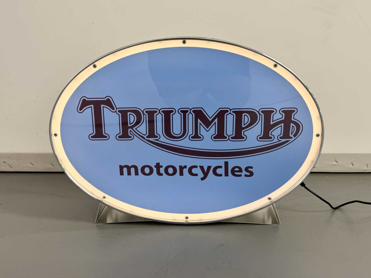 Lot 162 - Oval Illuminated Garage Sign - Triumph - NO