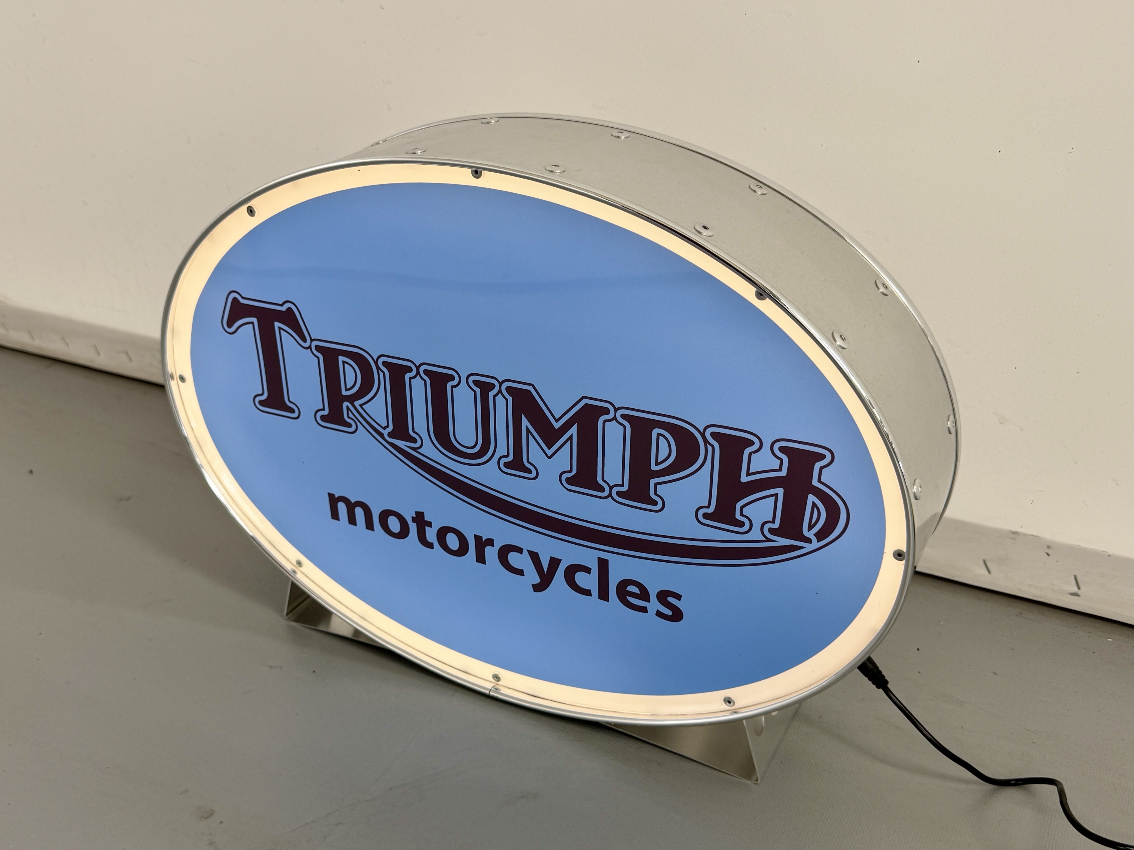 Lot 162 - Oval Illuminated Garage Sign - Triumph - NO