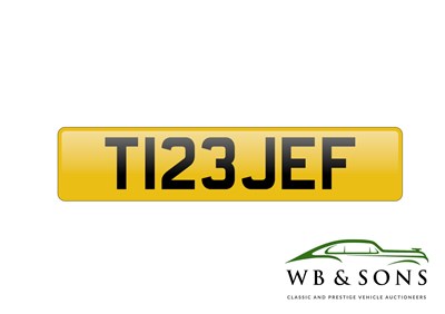 Lot 117 - Registration - T123JEF